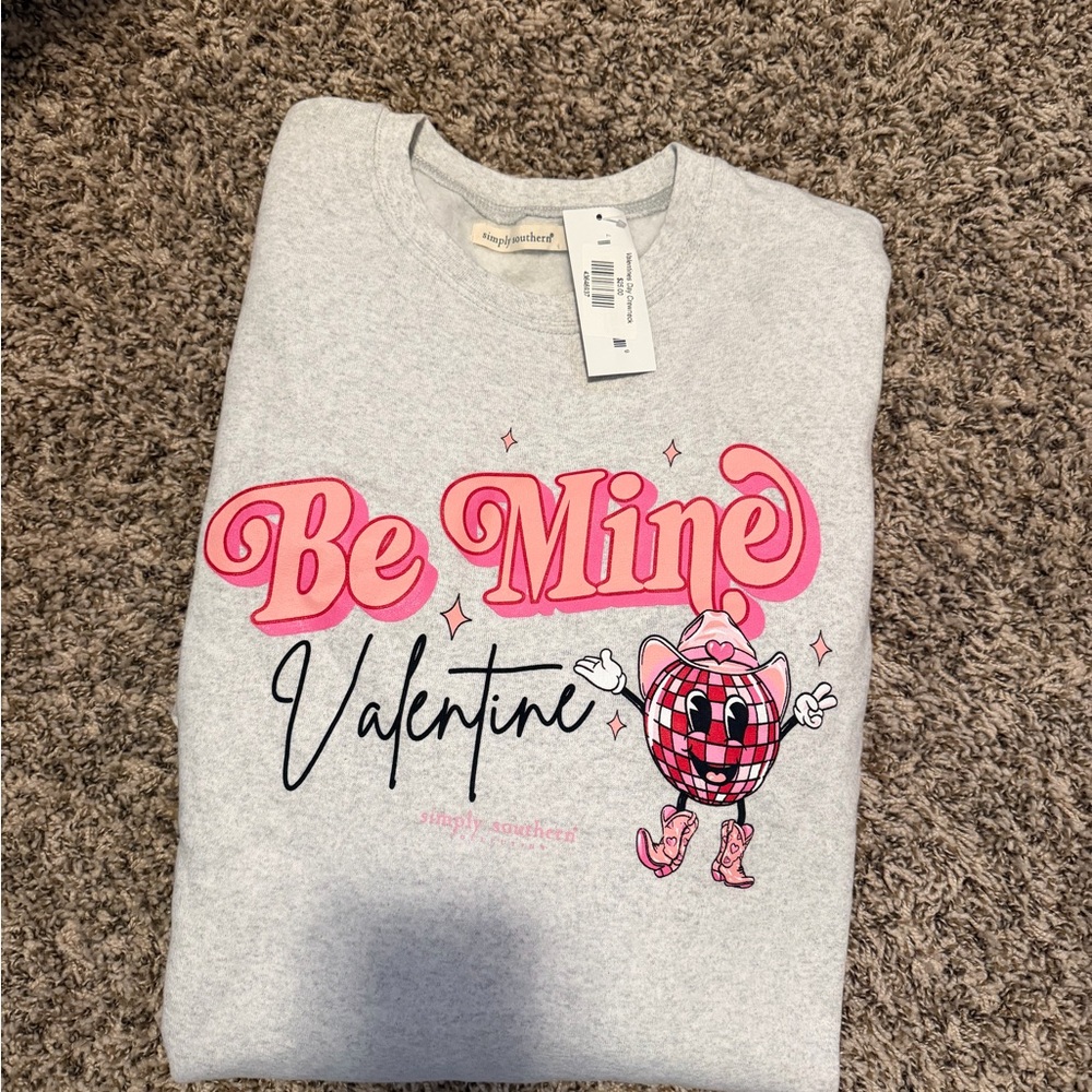 Simply Southern Gray 'Be Mine' Sweatshirt